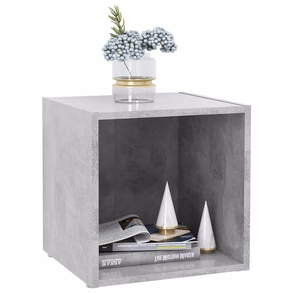 Berkfield Home Set of 2 Modern TV Cabinets in Concrete Grey, W/D/H: 37 x 35 x 37 cm – 4