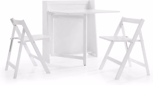 Cheshire Premium Helsinki Compact Folding Dining Set with Table and 5 Chairs, White