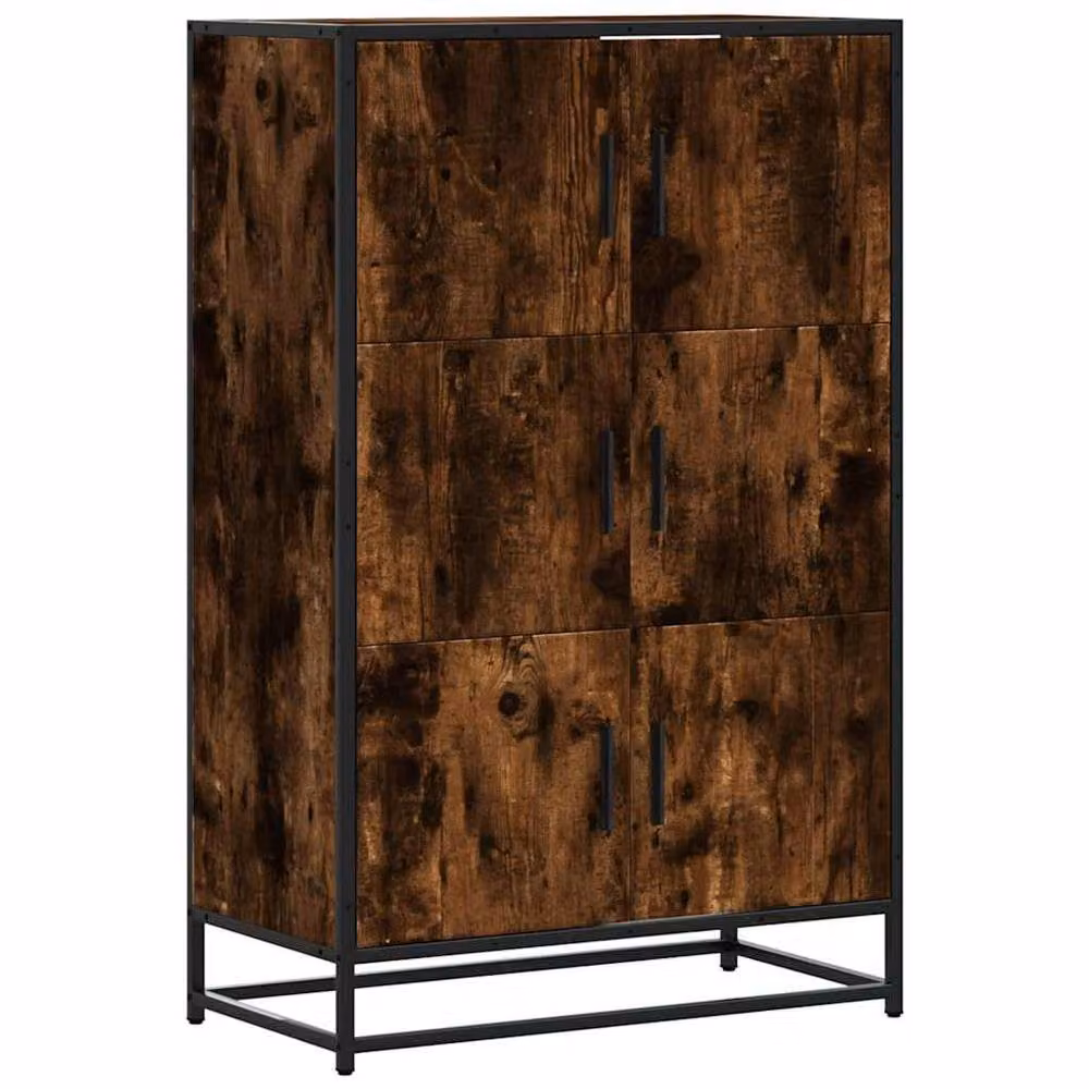 Berkfield Home Industrial Highboard in Smoked Oak and Brown, W/D/H: 68 x 35 x 106.5 cm – 2