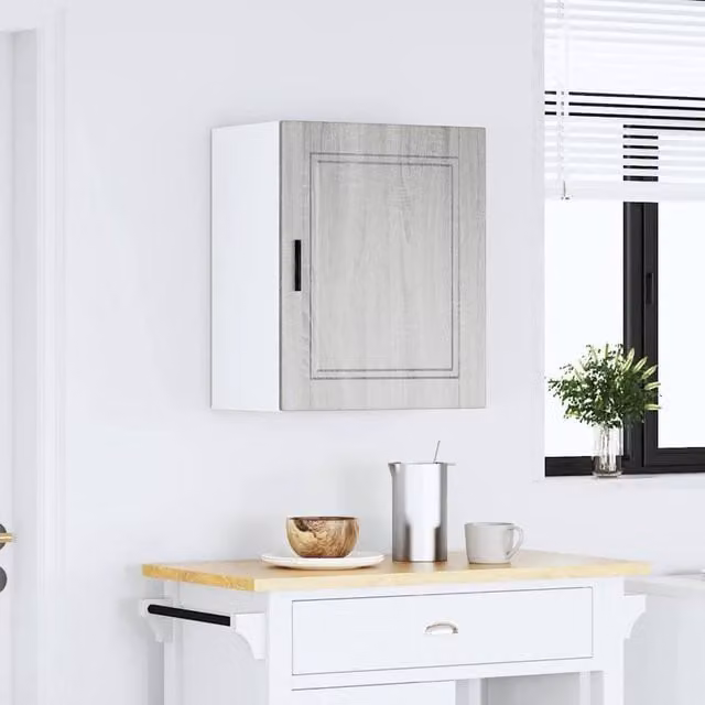 Berkfield Home Porto Kitchen Wall Cabinet in Grey Sonoma, W/D/H: 60 x 25 x 31 cm