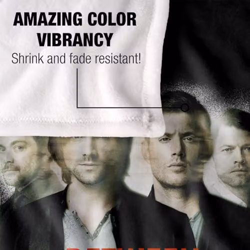 LOGOVISION Supernatural Sam Dean Crowley Castiel Between Darkness Super Soft Fleece Throw Blanket, Multicolour, W: 91 cm, D: 147 cm – 3