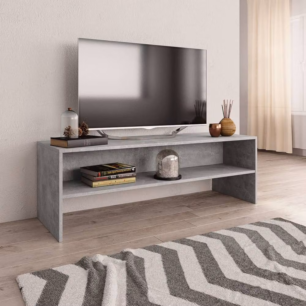Berkfield Home Modern TV Cabinet in Concrete Grey, W/D/H: 120 x 40 x 40 cm – 2