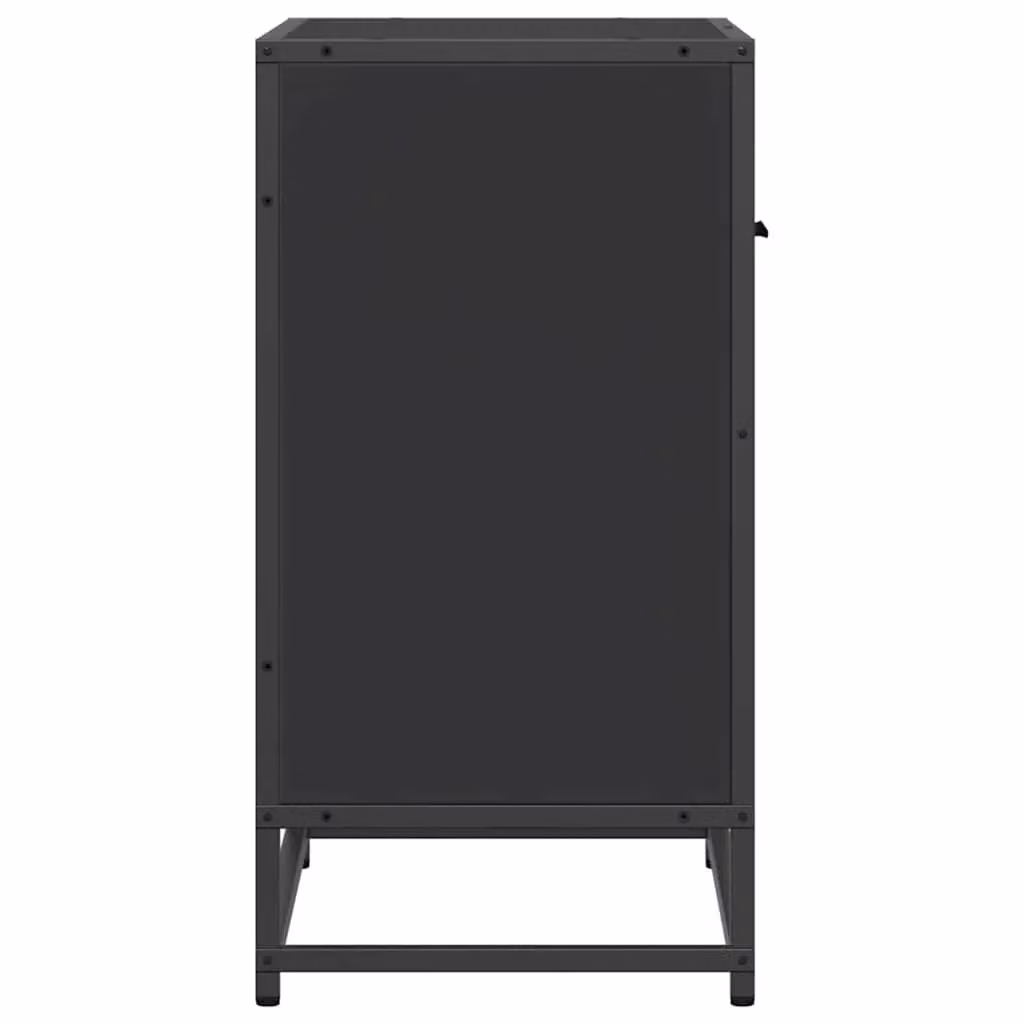 Berkfield Home Black Bedside Cabinet in Engineered Wood and Metal, W/D/H: 60 x 31 x 60 cm – 4
