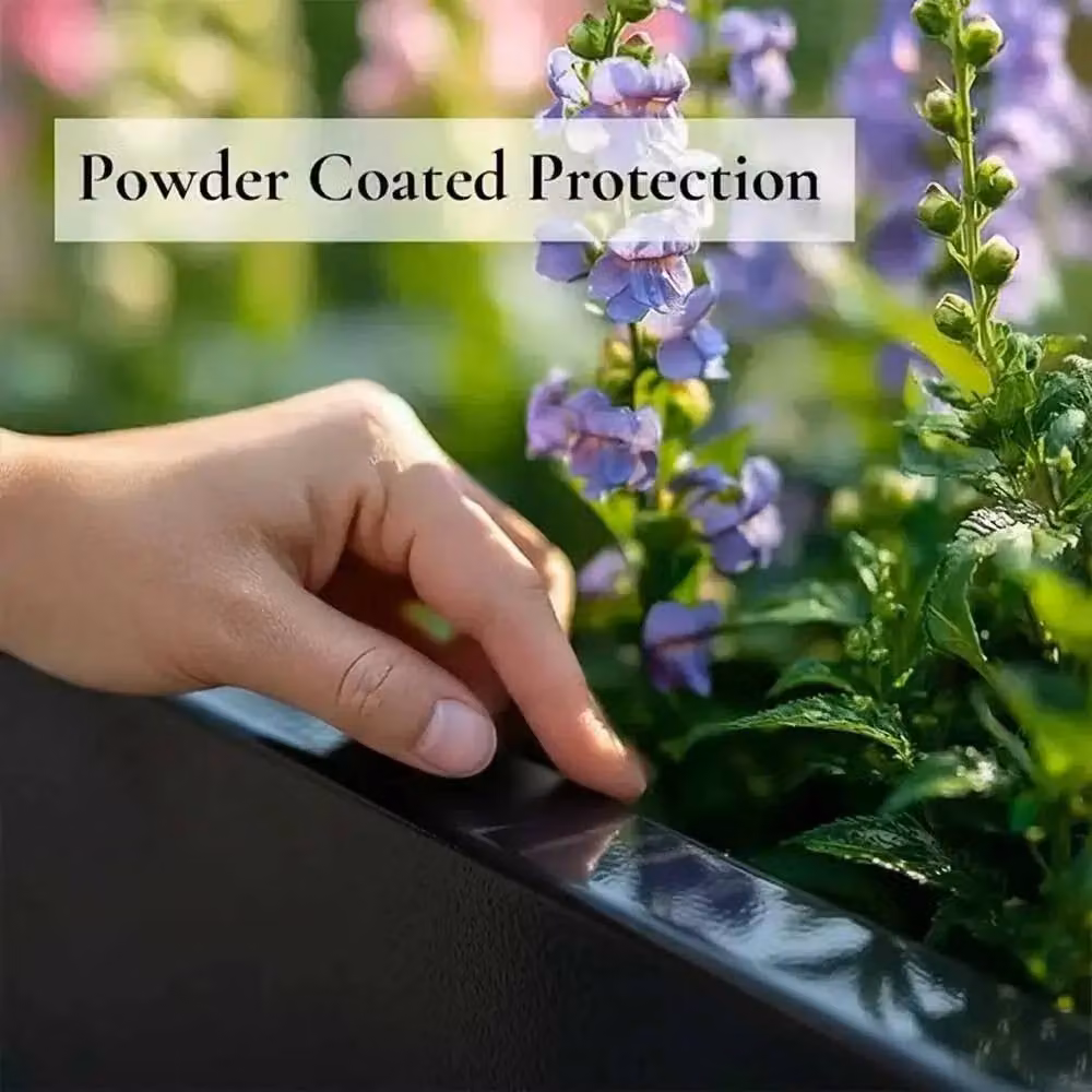 Access Garden Products Black Galvanised Steel Square Planter Tub 50 cm – 5