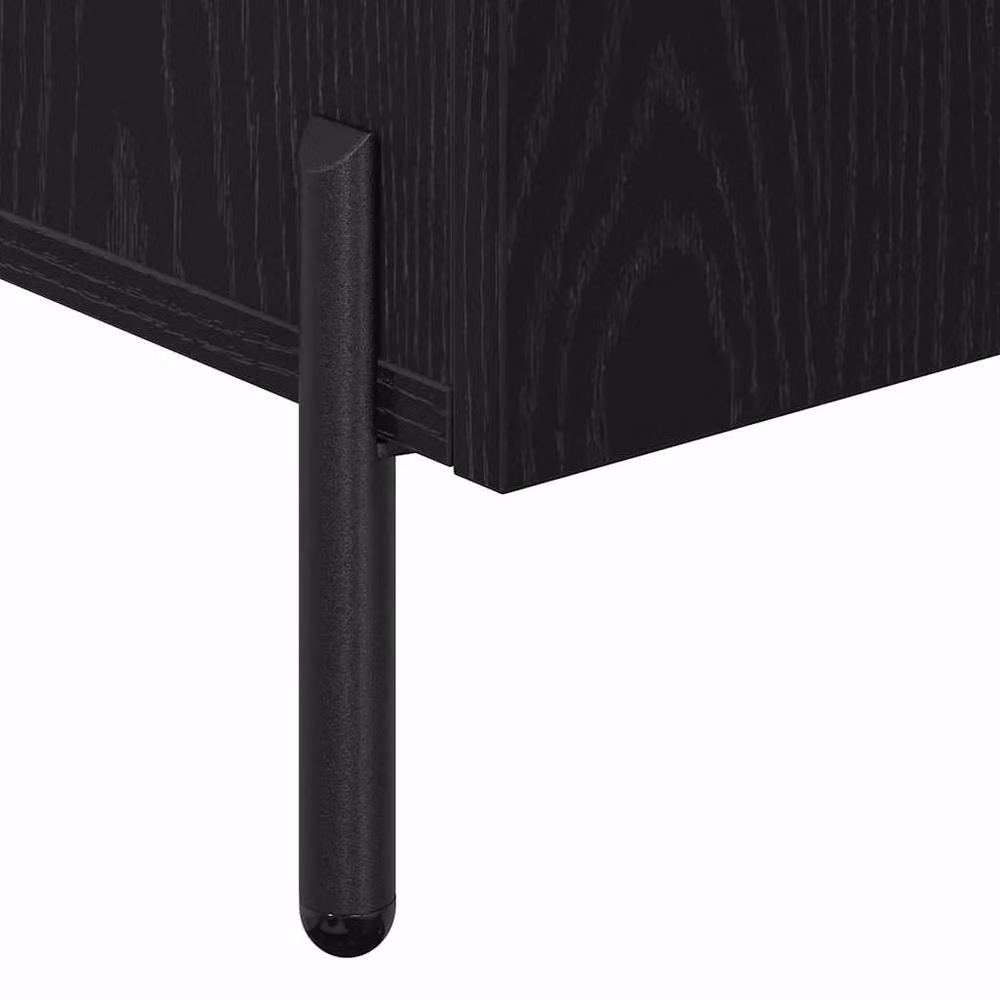 Berkfield Home Black Oak Sideboard in Black Matt Engineered Wood, W/D/H: 90 x 34 x 80 cm – 5