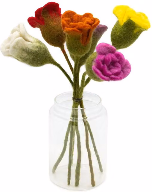 Serenityy Set of 6 Multicolour Textile Felt Roses – 1