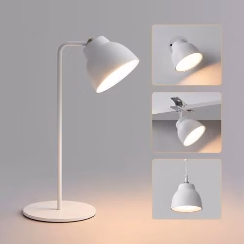 Harper Living 4 in 1 Rechargeable LED Table Lamp with Touch Control, Dimmable 3000K Warm White Magnetic Rotating Light for Reading and Home Office, White