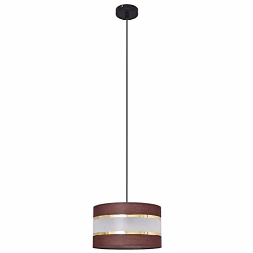 Netlighting Helen Cylindrical Pendant Ceiling Light in Brown, Gold and Black, Diameter: 25 cm – 1