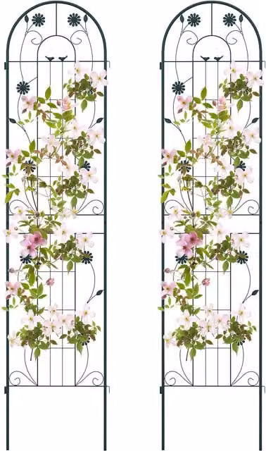 COSTWAY Green Wire Mesh Garden Trellis Plant Support for Vegetable Gardens