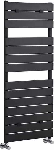 Balterley Anthracite Grey Towel Rail with 14 Flat Panels, W: 121.3 cm, H: 50.0 cm, D: 5.0 cm