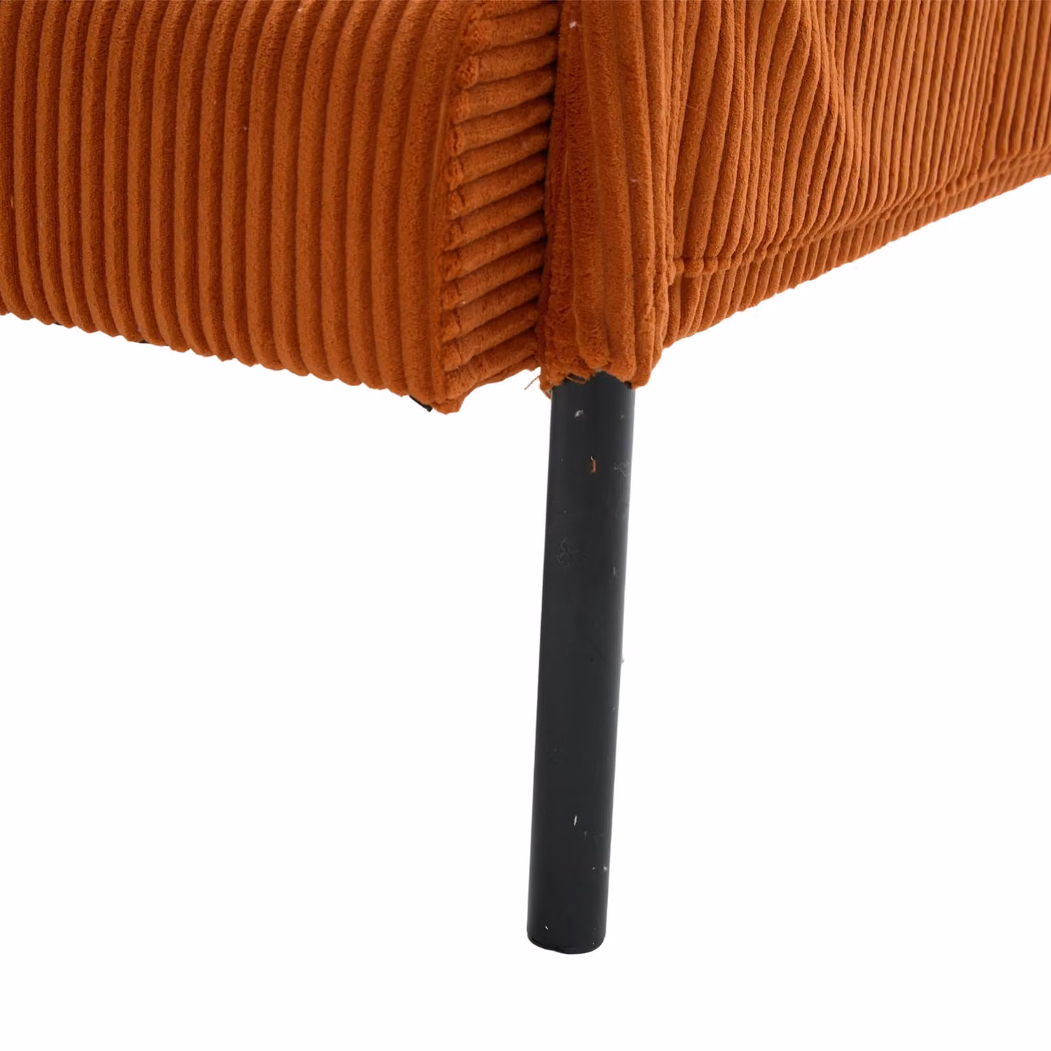 Aosom UK Oversized Two-Seater Corduroy Sofa in Orange with Ergonomic Curves and Dual Side Storage Pockets, W/D/H: 171 x 72 x 80 cm – 7