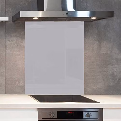 Dulux Hazy Morning Glass Kitchen Splashback, Purple and Grey, W: 75 cm, H: 70 cm, 6 mm Thick