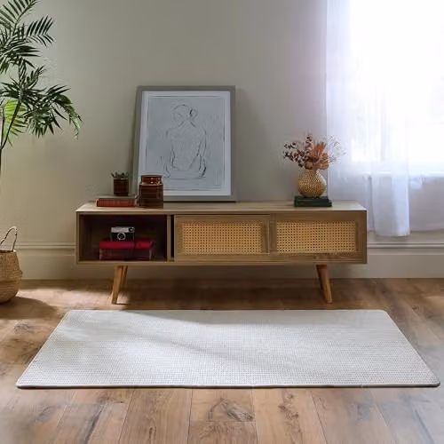 My Mat Sculptured Waffle Texture Ivory Rug, W: 100 cm, L: 150 cm – 2