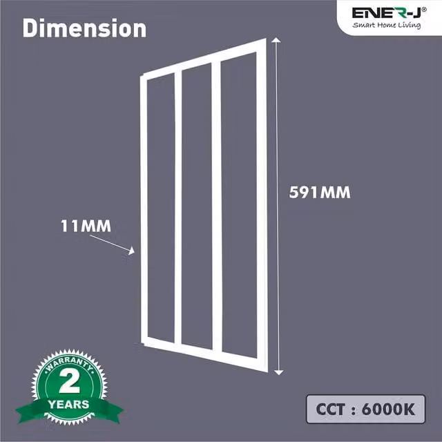 ENER-J Checks Borderline LED Recessed Panel Light, White, 40W, 4000 Lumens, W/D/H: 60 x 60 x 1 cm