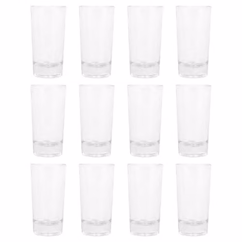 Rink Drink Transparent Glass Shot Glasses, 35ml, Pack of 12
