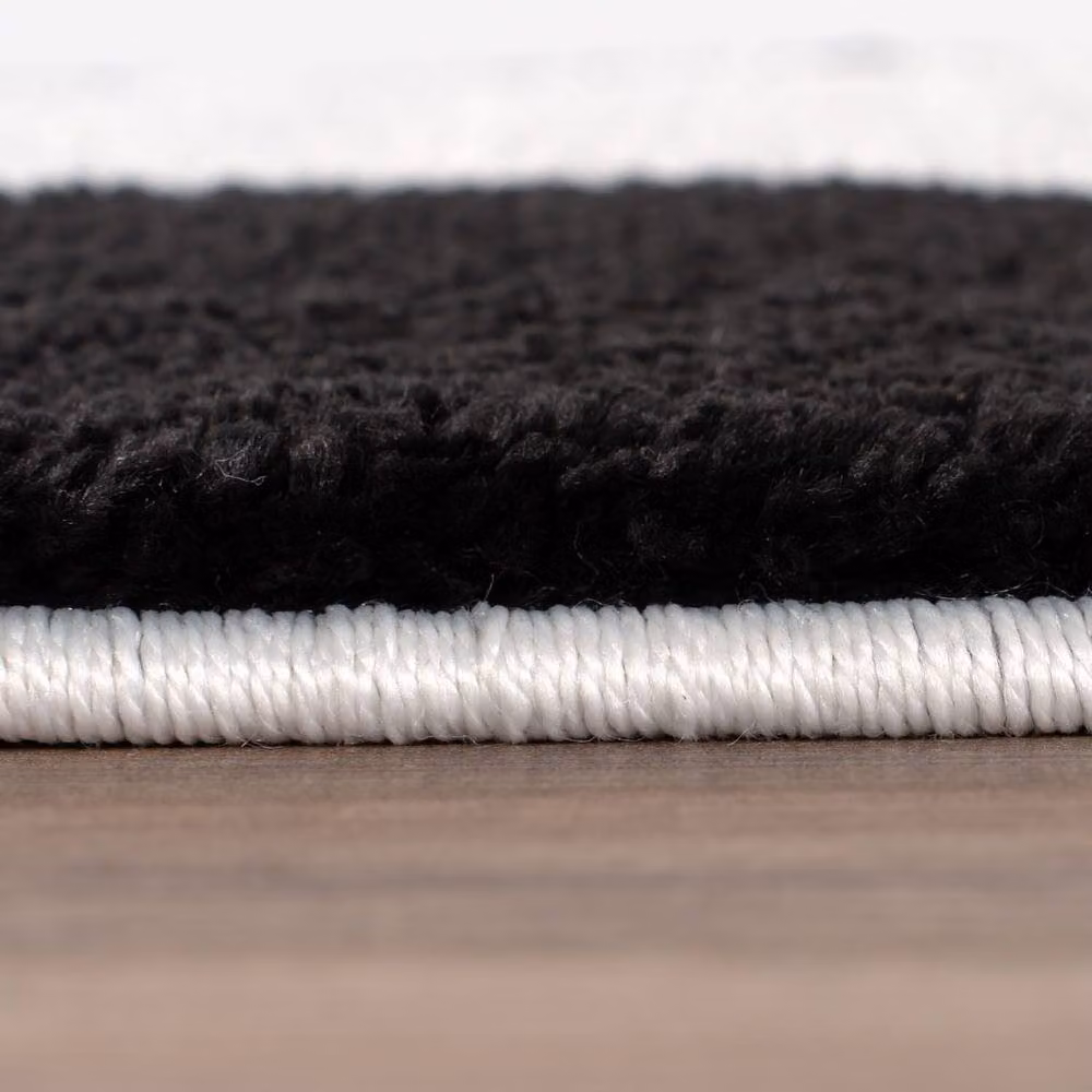 THE RUGS Joli Chequered Soft and Dense Pile Living Room and Bedroom Rug in Black, W: 200 cm, L: 290 cm – 3