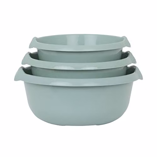 Wham Casa 3 Piece Multi-Functional Round Plastic Bowl Set in Silver Sage – 2