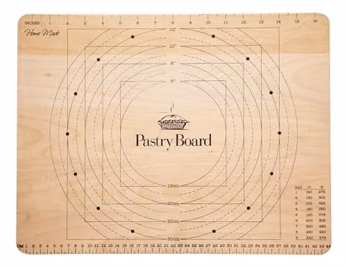 KitchenCraft Wooden Pastry Board with Measurements, Brown, W: 45 cm, D: 35 cm