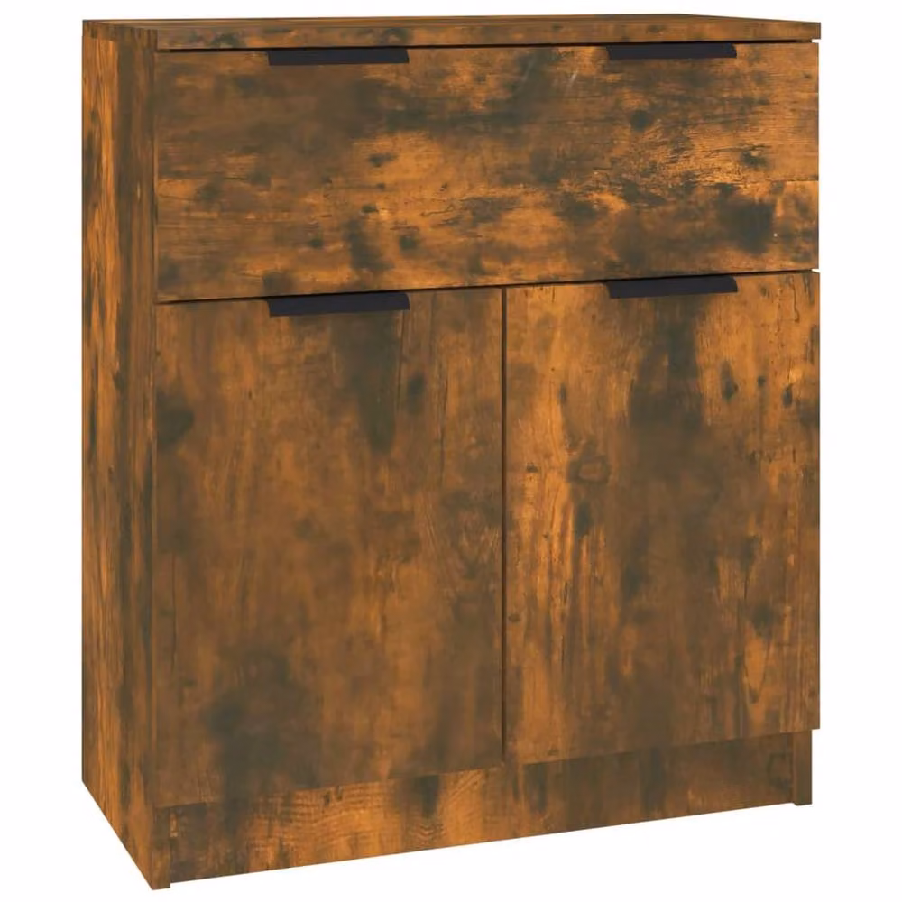 Berkfield Home 3-Piece Sideboard Set in Smoked Oak Brown Engineered Wood – 3