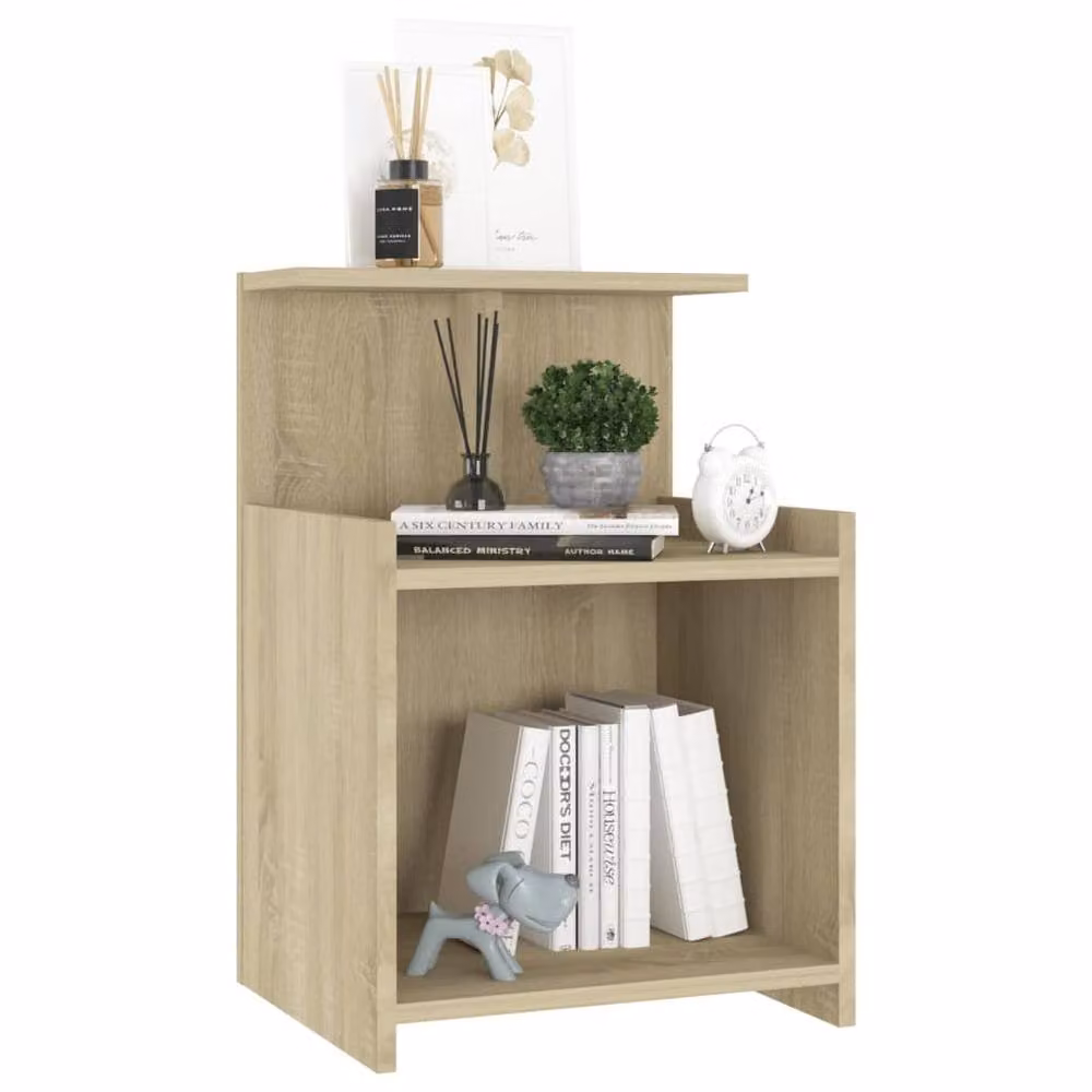 Berkfield Home Set of 2 Durable Bed Cabinets in Sonoma Oak, Light Brown, W/D/H: 40 x 35 x 60 cm – 3