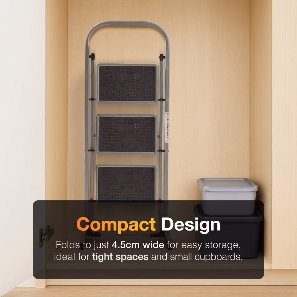MasterWorx 3 Step Ladder in Grey, Height: 105.3 cm – 7