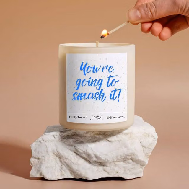 JAAM You're Going To Smash It Candle in White with Fluffy Towels Scent