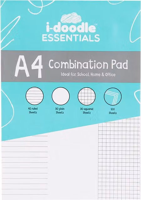i-doodle A4 Blue Combination Paper Pad