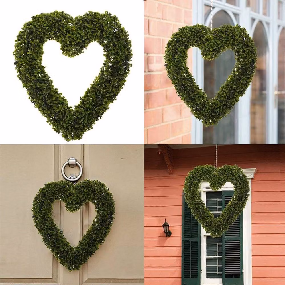 SPETLEK Heart-shaped Green Leafy Grass Hanging Decoration with Single Chain, W: 100 cm, H: 60 cm – 3