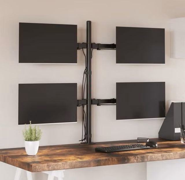 Berkfield Home Monitor Mount in Black Steel with VESA 75/100 mm