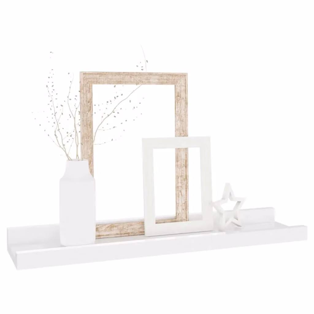Berkfield Home Wall Mounted Shelves, 4 Piece Set, High Gloss White, W: 40 cm, D: 9 cm, H: 3 cm – 2
