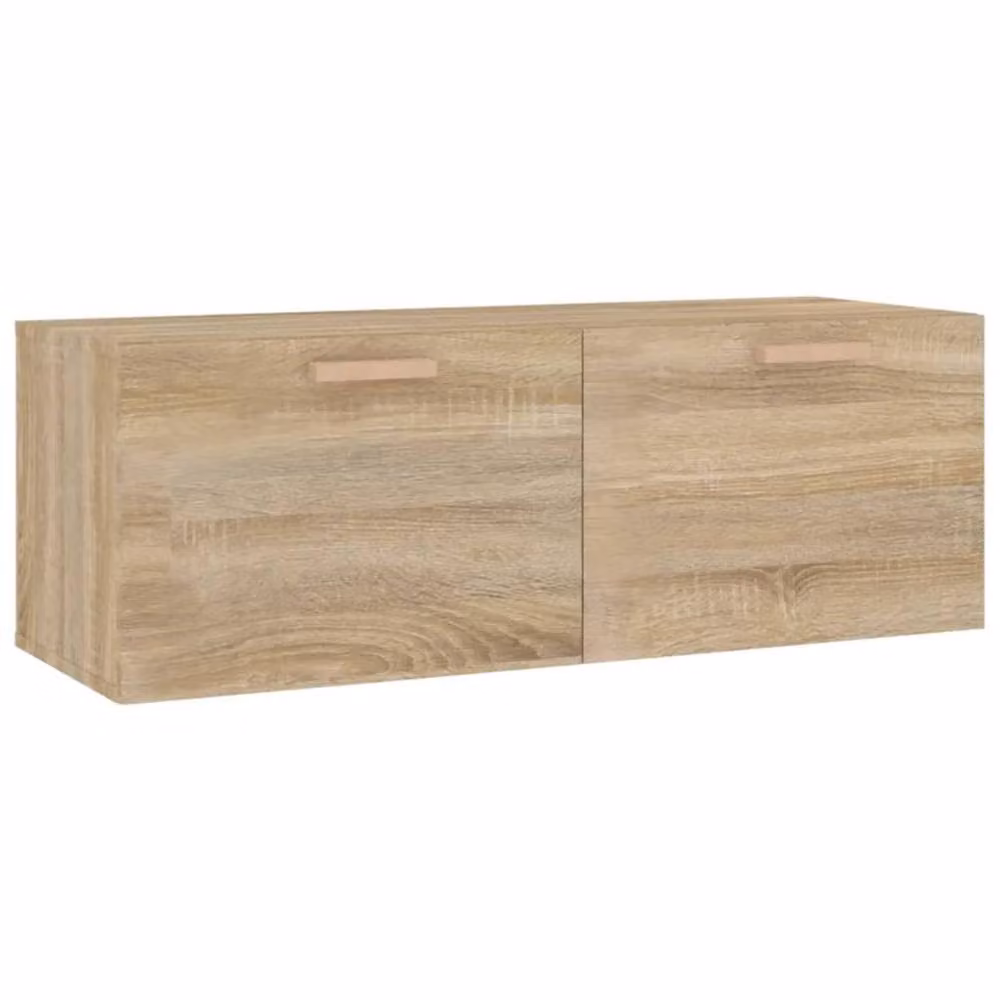 Berkfield Home Sonoma Oak Wall Cabinet in Brown, W: 100 cm, D: 36.5 cm, H: 35 cm – 2