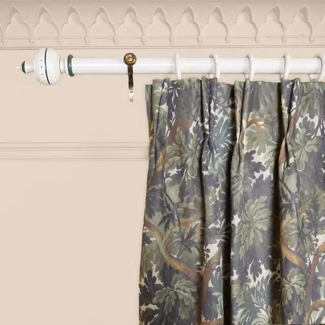 House of Hackney Green Floral Cotton Linen Opaque Fabric Panel Curtain