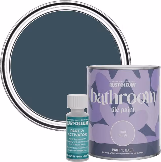 Rust-Oleum Bathroom Tile Paint in Matt Finish, Evening Blue, 0.75 l