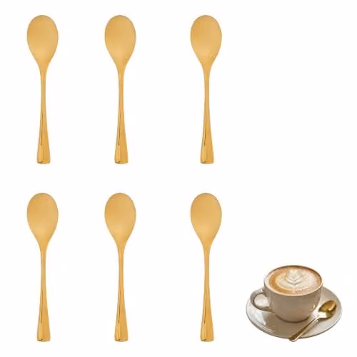 Orsina Set of 6 Gold Coated Stainless Steel Teaspoons