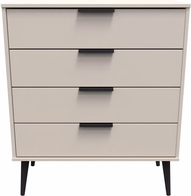 Ready Assembled 2 U Fuji 4 Drawer Chest in Taupe