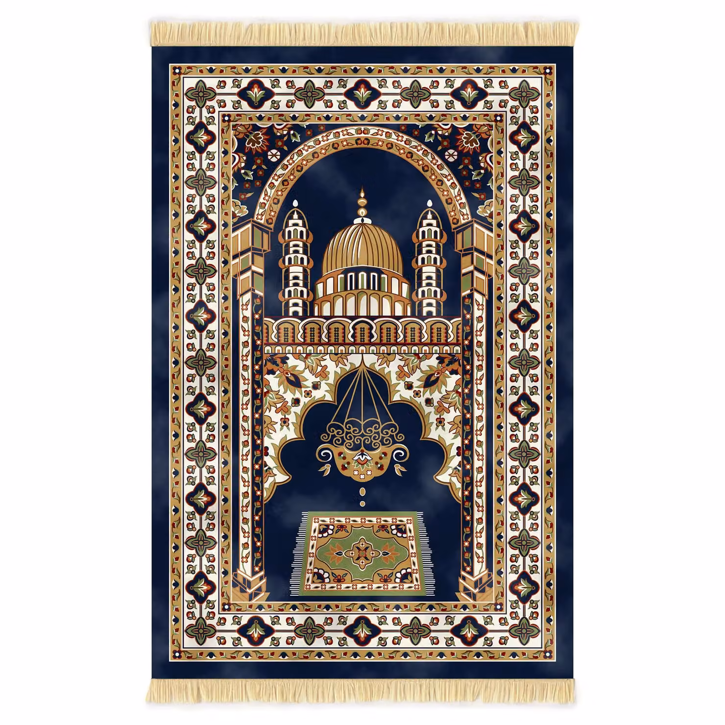 Nicoman Velvet Prayer Mat in Blue, W/D: 120 x 70 cm – 1