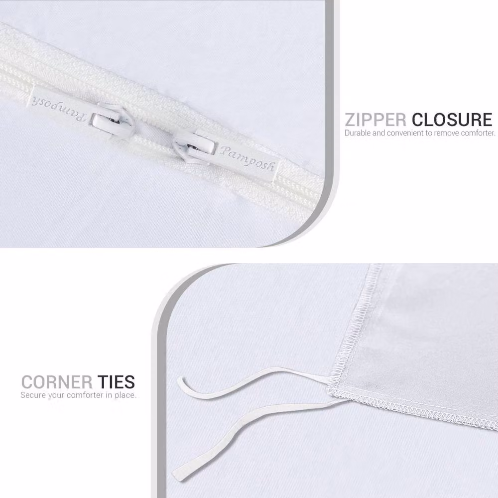 Grace White Prewashed Microfibre Duvet Cover Set with Zipper Closure, Double – 2