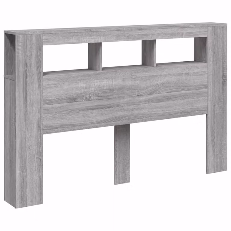 Berkfield Home Grey Sonoma LED Headboard in Engineered Wood W/D/H: 160 x 18.5 x 103.5 cm