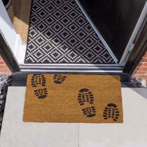 JVL Coir Doormat with Rubber PVC Backing, Graphic Design, Brown/Beige, W: 40 cm, D: 60 cm – 6