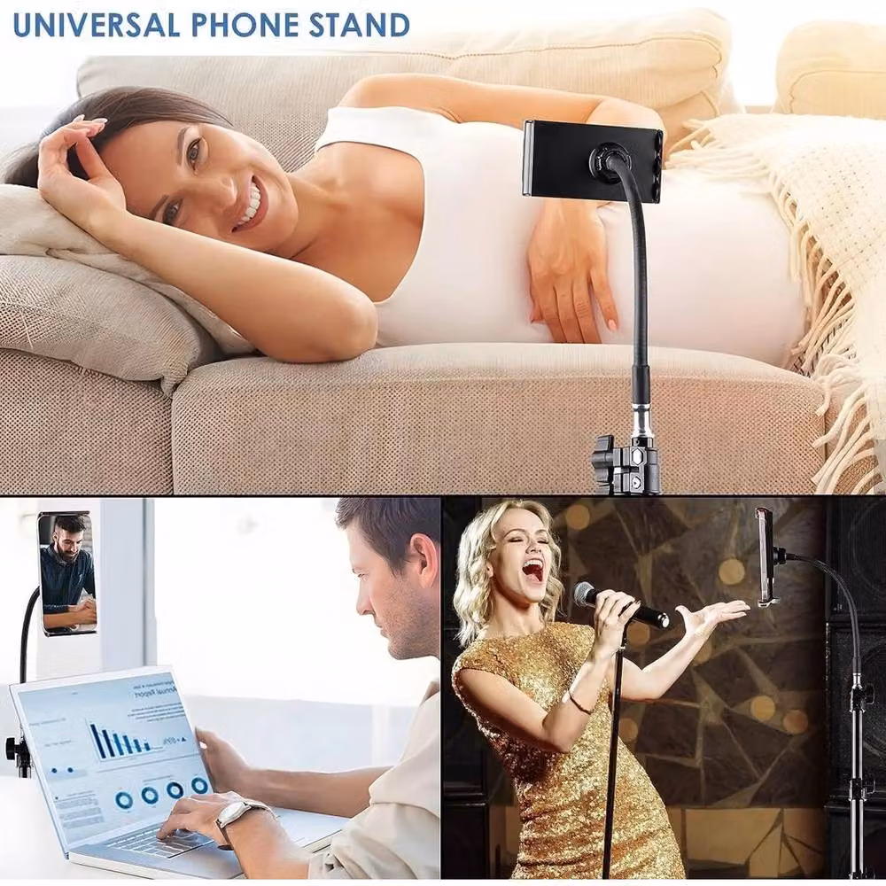 VOGREX Heavy Duty Tall Flexible Phone Tripod Stand, 170 cm, Black – 3