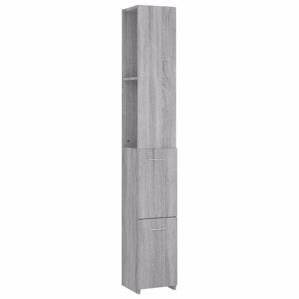Berkfield Home Grey Sonoma Modern Wall Mounted Bathroom Cabinet W/D/H: 25 x 26.5 x 170 cm – 2