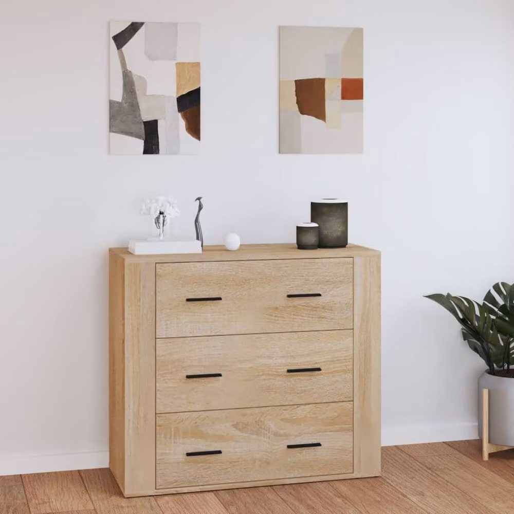 Berkfield Home Sonoma Oak Sideboard in Beige, W/D/H: 80 x 33 x 70 cm – 1