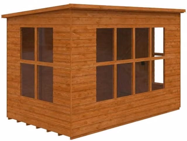 Buttercup Farm Penthouse 12mm Wooden Shed in Burnt Orange