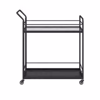 Dome Deco RIO Butler Tray with Stand in Black Metal
