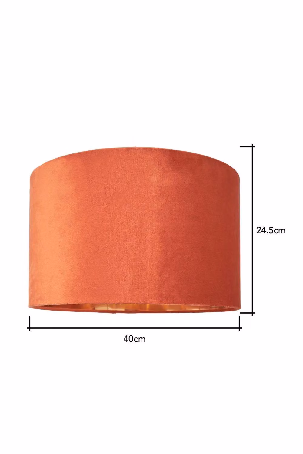 BHS Lighting Large Orange Velvet Easy Fit Cylinder Light Shade – 2