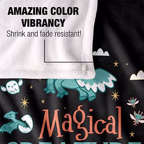 Logovision Harry Potter Magical Creatures Super Soft Fleece Throw Blanket, White and Multicolour, W/D/H: 152 x 127 x 1 cm – 6