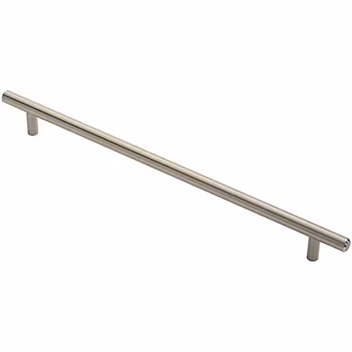 Loops Round T-Bar Cabinet Pull Handle in Brushed Silver, 348 x 12 mm, 288 mm Fixing Centres