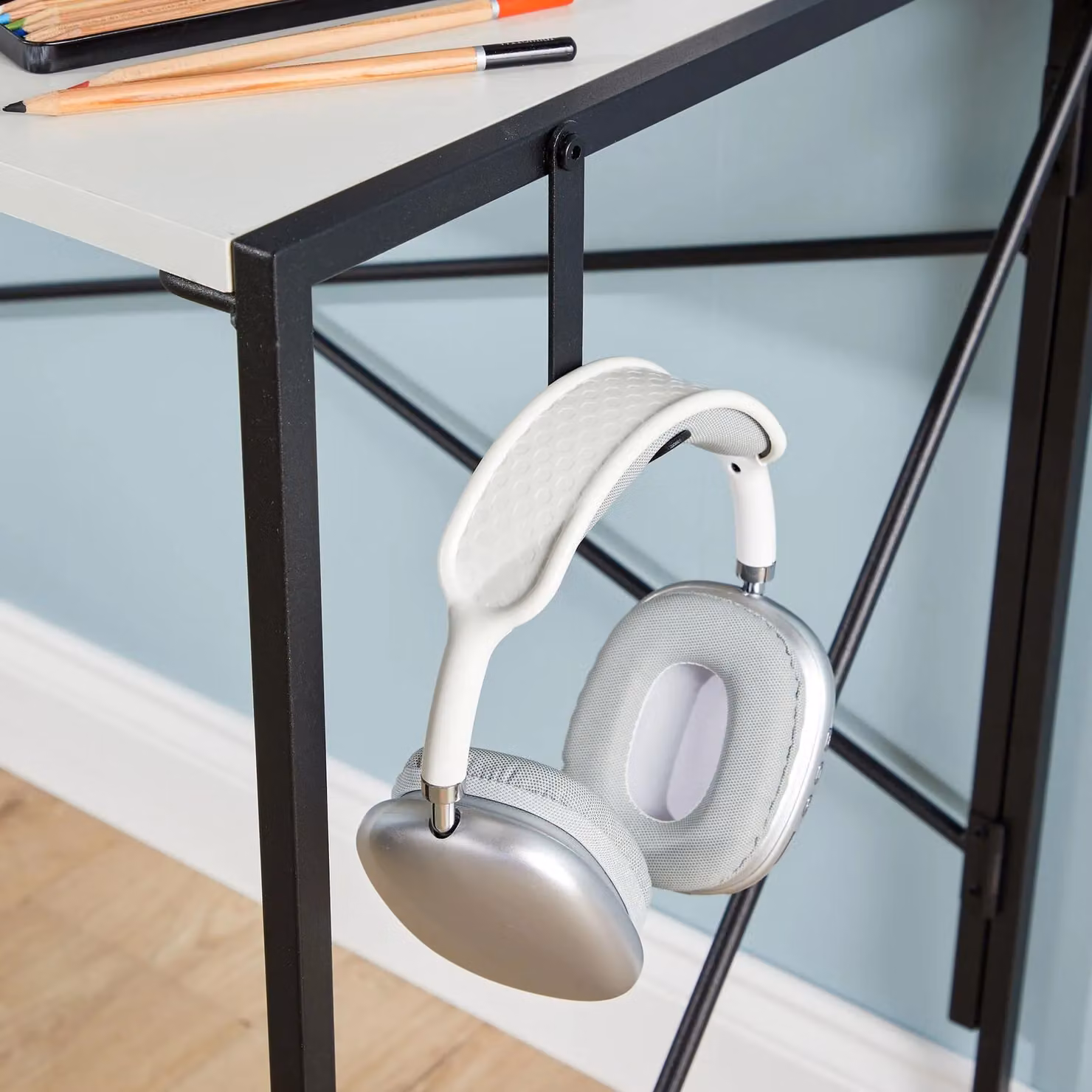Home Source Folding Compact Computer Desk in White – 2