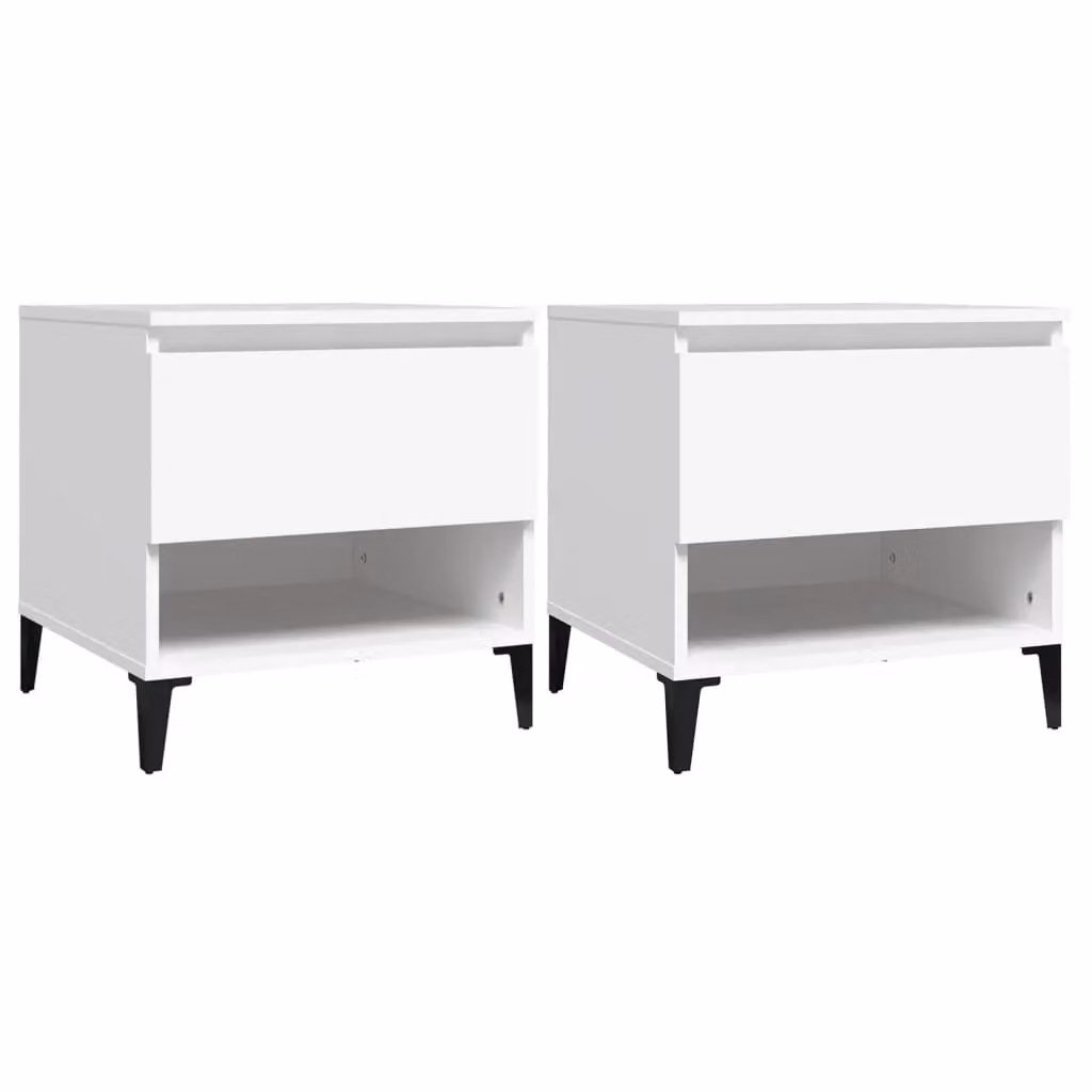 Berkfield Home Set of 2 White Side Tables, W/D/H: 50 x 46 x 50 cm – 2