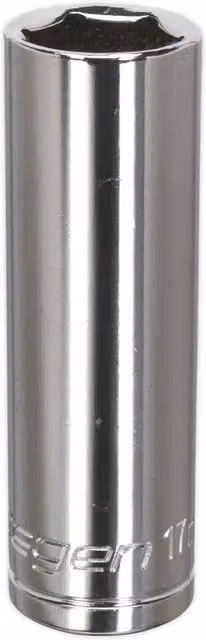 Loops 17mm Chrome Plated Deep Drive Socket 1/2 inch Square Drive Carbon Steel in Silver – 1